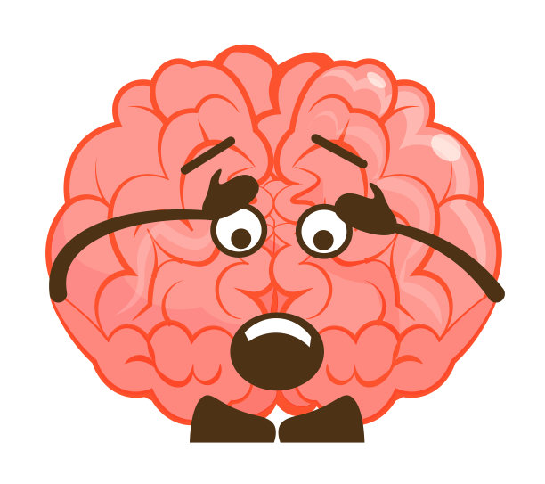 惊讶惊讶的脑表情孤立在白色图片下载