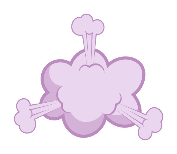 蒸汽云爆炸孤立在白色背景上图片下载