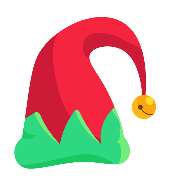 圣诞假日帽子铃铛孤立在白色图片下载