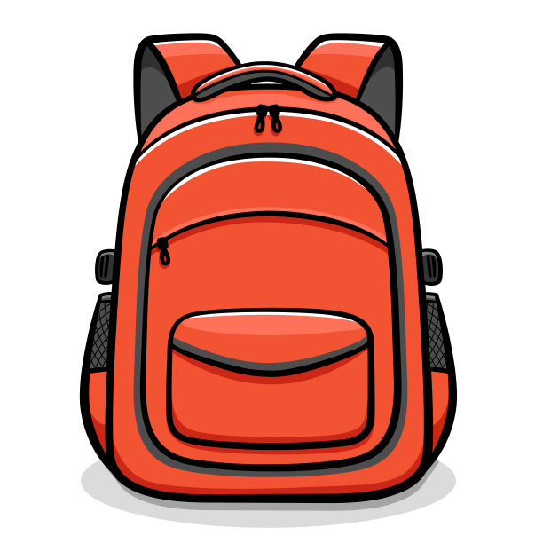 矢量学校背包卡通插图图片下载