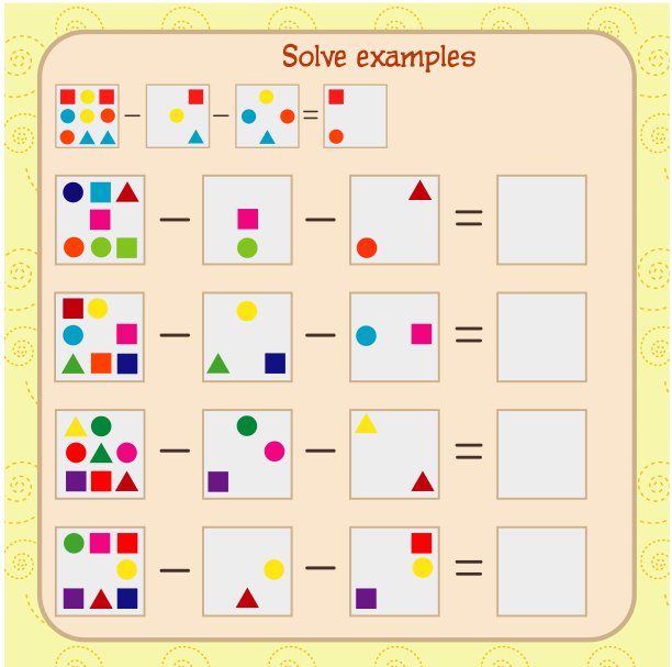儿童逻辑练习。根据模型解算实例图片下载