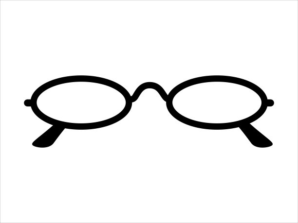 背景中的复古眼镜图标，复古黑框眼镜图片下载