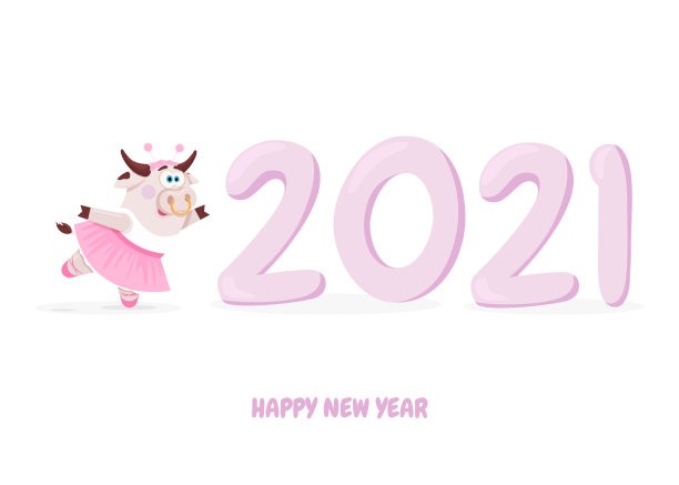 可爱的奶牛，中国符号图片下载