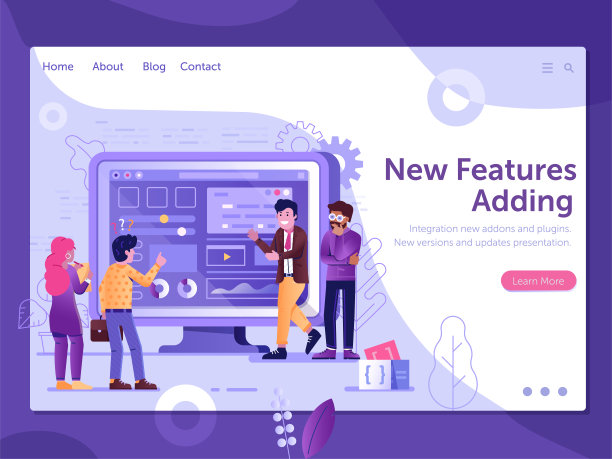 网站新功能演示平面概念图片下载