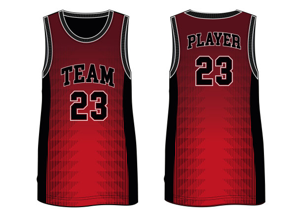 篮球运动衫设计t恤模板，运动运动衫概念与正面和背面的观点，为男人和女人。足球衫，板球衫，足球衫，排球衫，篮球衫羽毛球和网球。所有运动的运动制服套装图片下载