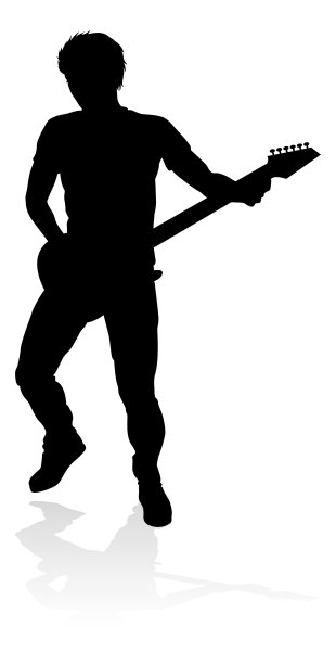 音乐家吉他手轮廓图片下载