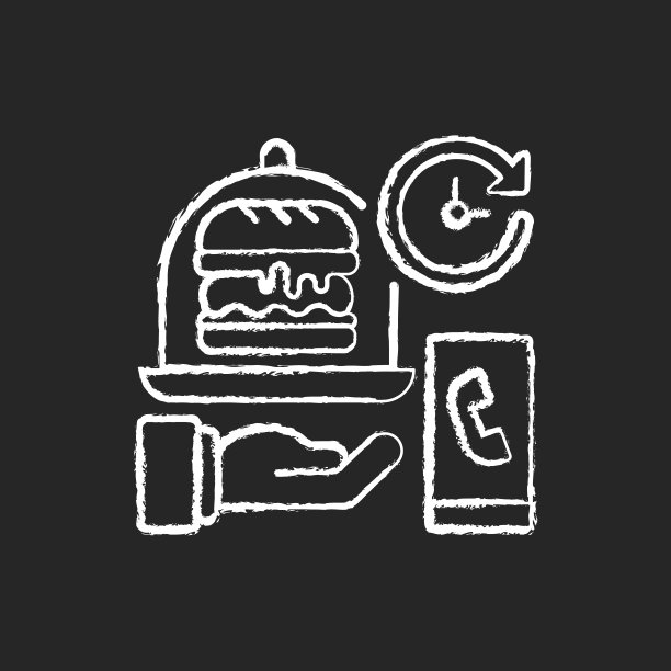 交货时间粉笔白色图标上的黑色背景图片下载