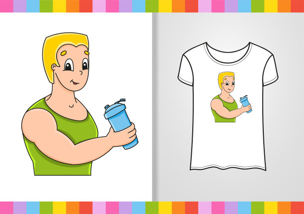 衬衫口袋里可爱的角色。彩色矢量插图。卡通风格。孤立在白色背景上。设计元素。图片下载