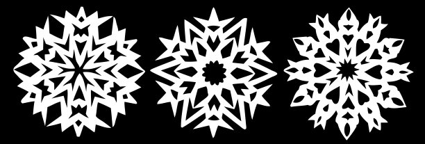 不同的雪花像剪纸一样图片下载