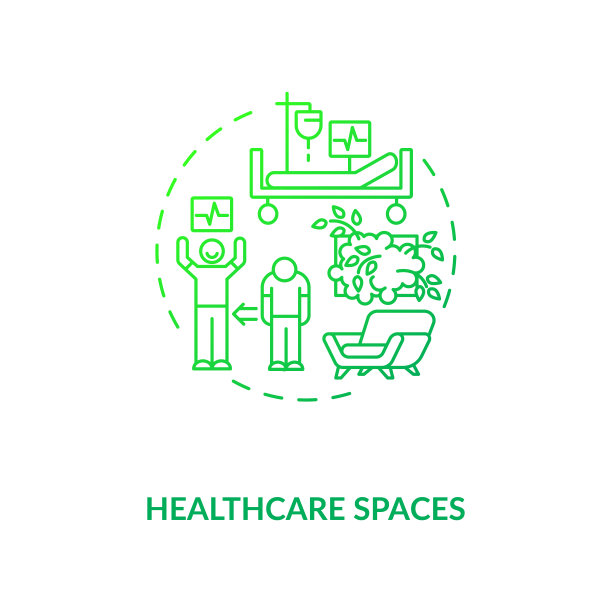 医疗保健空间绿色概念图标图片下载