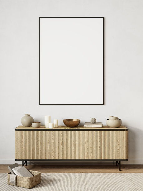 白色现代室内梳妆台，装饰。3d渲染插图背景模拟。图片下载