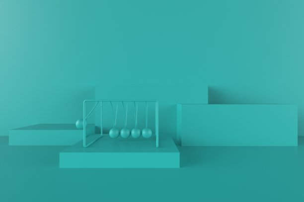 经典的牛顿摇篮3d渲染图像图片下载