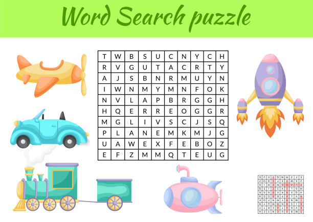 游戏模板字搜索拼图动物儿童与图片。儿童活动工作表可打印版本。学习英语单词的教育游戏。包括答案。向量股票插图图片下载