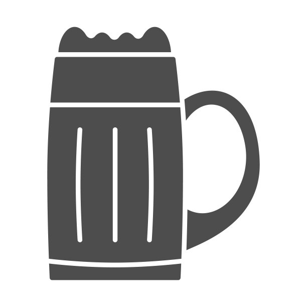啤酒马克杯图标，调酒师日概念图片下载