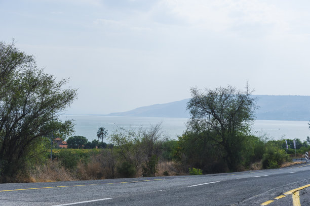加利利海、太巴列湖全景，从加利利山观看，以色列图片下载
