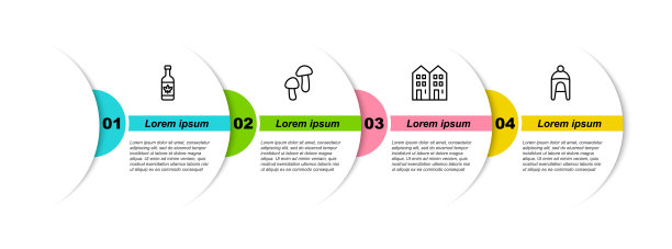 集啤酒瓶，蘑菇，房子和冬天的帽子。业务信息模板。向量图片下载