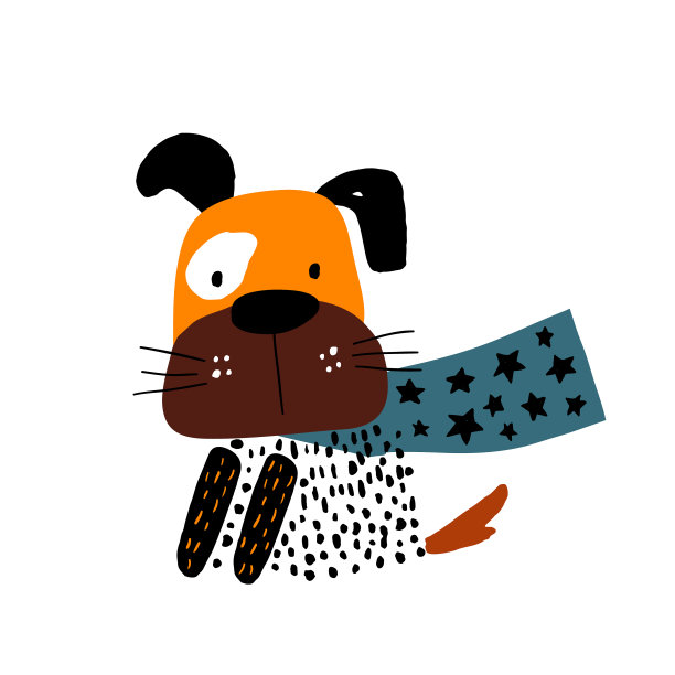 可爱的手绘墨狗英雄。卡通超级英雄熊矢量插图在斯堪的纳维亚风格。准备设计贺卡，海报，服装图片下载