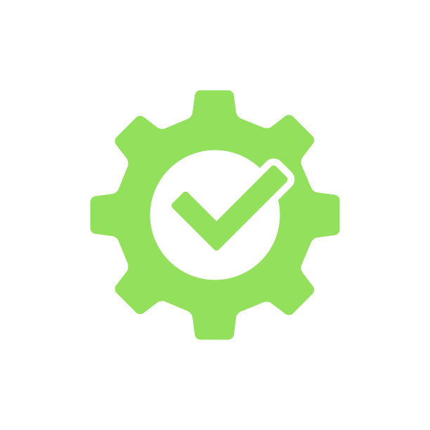 Tick齿轮绿色图标。图片下载