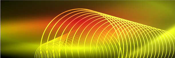 闪亮的霓虹灯线条，条纹和波浪技术图片下载