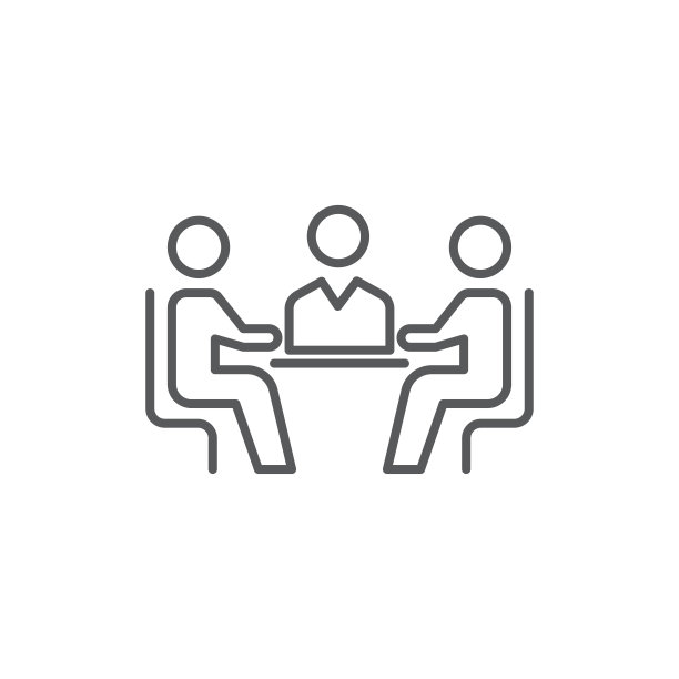 商务会议图标、颜色、线条、轮廓矢量符号、线形象形孤立在白色上。象征,标志说明。图片下载