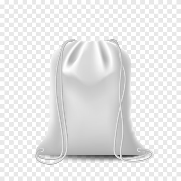 黑色模拟背包包，牵引绳孤立在白色背景。空白模板袋，现实的矢量模型。图片下载