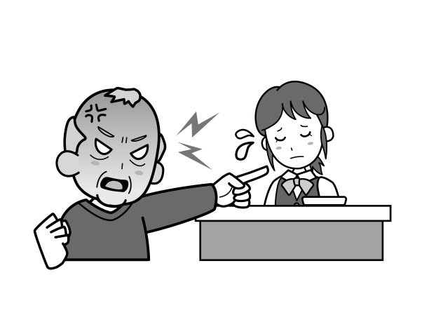 一个对银行柜台的一位女士生气的老人图片下载