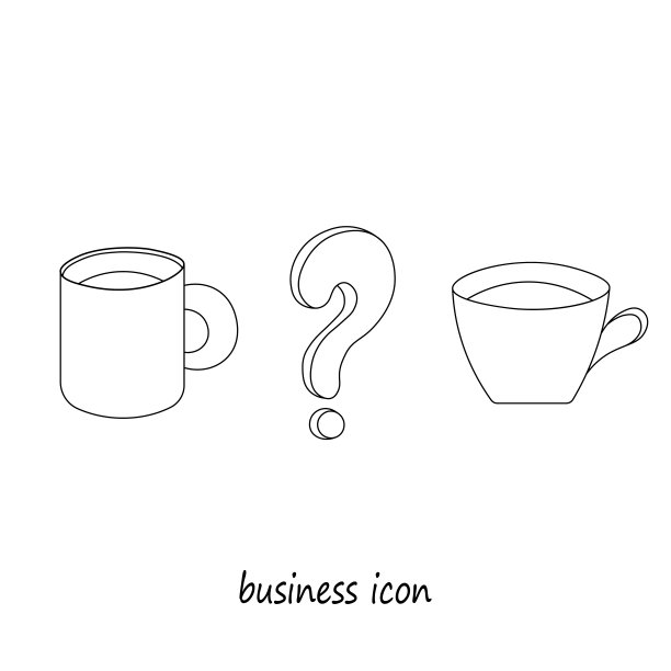 商业元素图标在涂鸦风格，信息图表集。孤立矢量插图设计。手淹死商业图标。经营理念茶或咖啡。图片下载