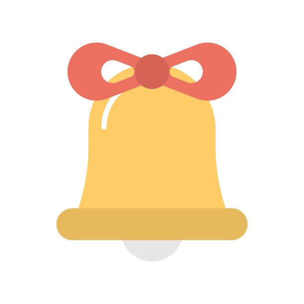 圣诞钟扁图标。圣诞装饰符号矢量插图。图片下载