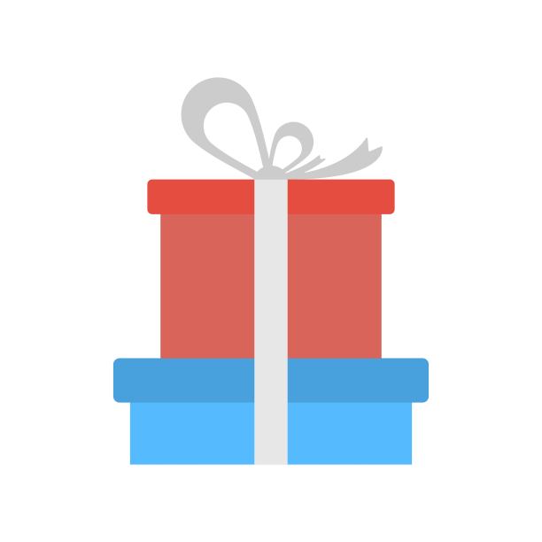 圣诞礼物矢量图标在平坦的风格。圣诞快乐设计元素。图片下载