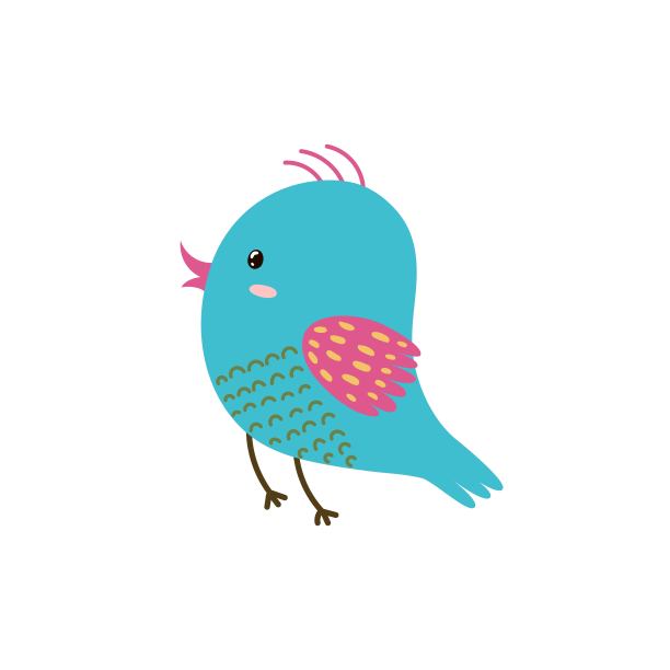 可爱的鸟飞行。孤立的元素。为孩子设计的有趣的角色图片下载