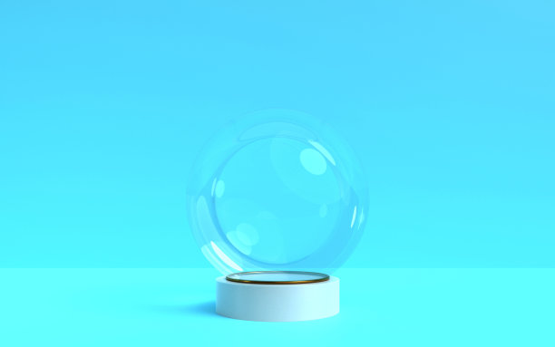 圣诞玻璃球装饰在圣诞新年贺卡上的蓝色背景图片下载