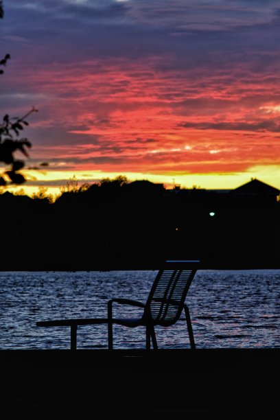 湖边的日落图片下载