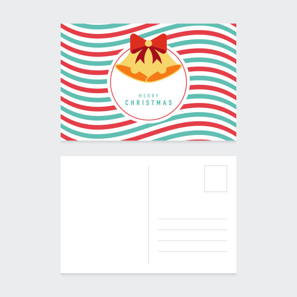 圣诞快乐和新年快乐明信片设计模板背景图片下载