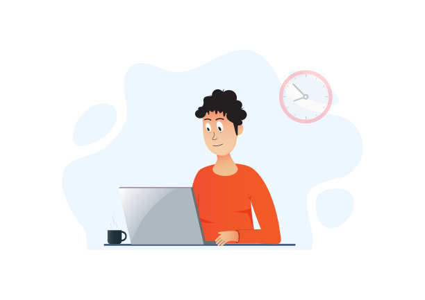 西装革履的企业家在笔记本电脑前工作。图片下载