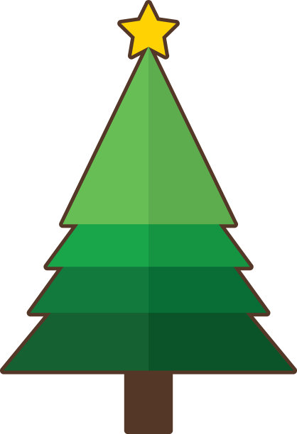 简单卡通圣诞树图片下载