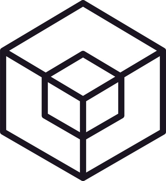 几何和抽象的三维立方体线条风格图标图片下载