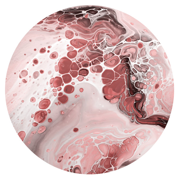 抽象的泡沫和波浪在棕色的颜色。丙烯酸流体艺术。装饰艺术大理石纹圆形孤立纹理图片下载