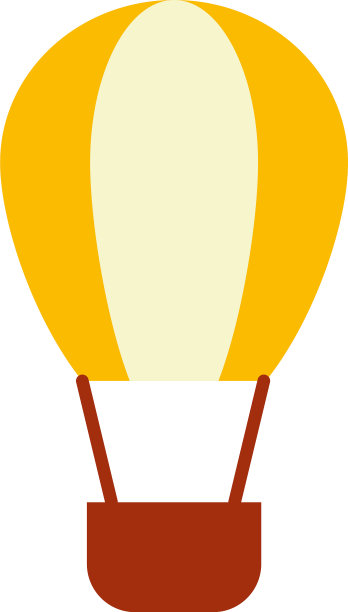 热气球平面造型图标设计图片下载