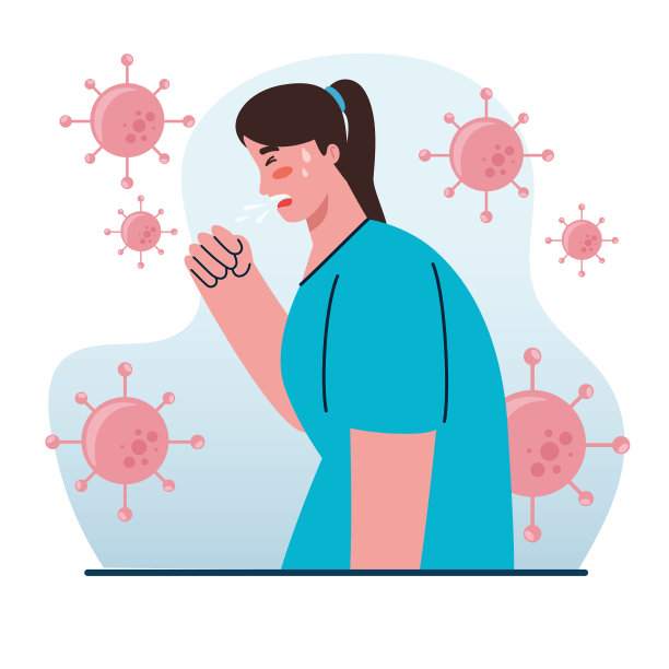 女性疾病咳嗽症状冠状病毒图片下载