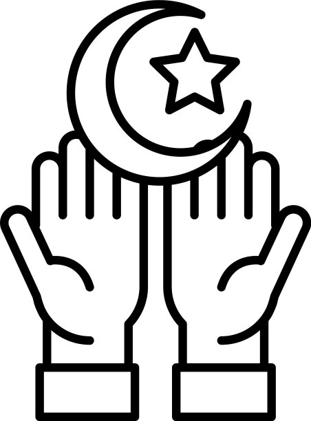 手，月亮和星星开斋节穆巴拉克伊斯兰宗教图片下载