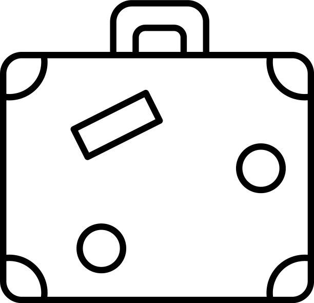 旅行袋线条风格图标设计图片下载