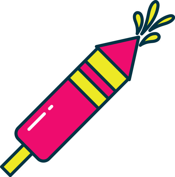 单独庆祝烟花线和填充风格图片下载