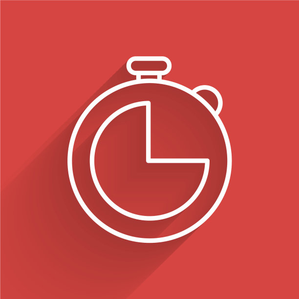 白色线厨房定时器图标隔离与长图片下载