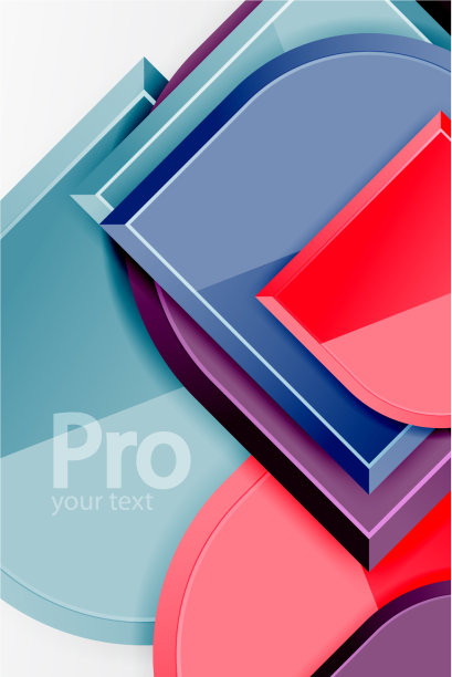 光滑的玻璃方块与圆形元素几何图片下载