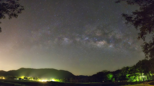 泰国碧霞布里省，Keng Kra jan国家公园山上星光灿烂的银河景观。图片下载