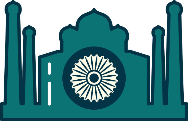 印度清真寺线条和填充风格图标图片下载