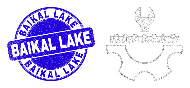 蓝色垃圾贝加尔湖印章和网眼图片下载