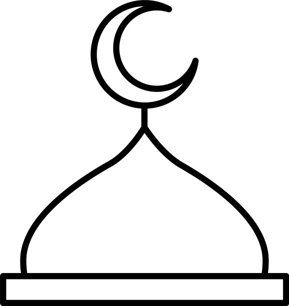 开斋节期间，穆巴拉克伊斯兰教寺庙神圣分界线图片下载