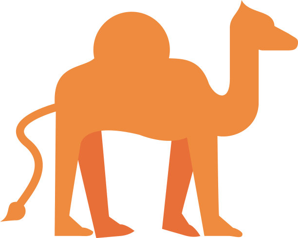 骆驼动物平面风格的图标图片下载