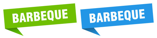 烧烤横幅，烧烤讲话气泡标签集图片下载